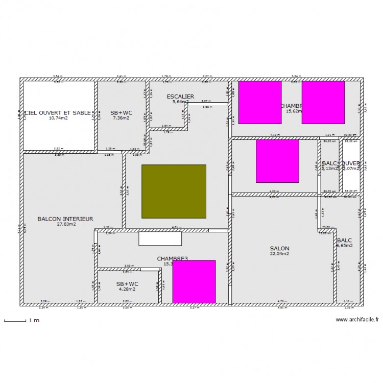 Nouveau Plan Habitable ETAGE 150m2. Plan de 0 pièce et 0 m2