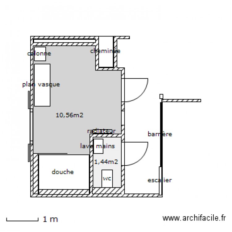 salle de bain. Plan de 0 pièce et 0 m2