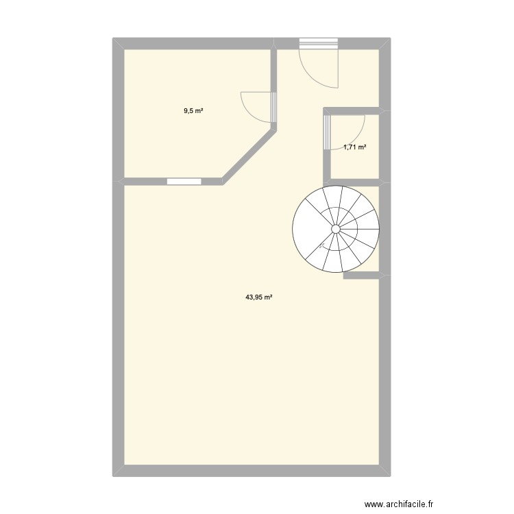 Rez de chaussez / maison Monique / rénovation. Plan de 3 pièces et 55 m2