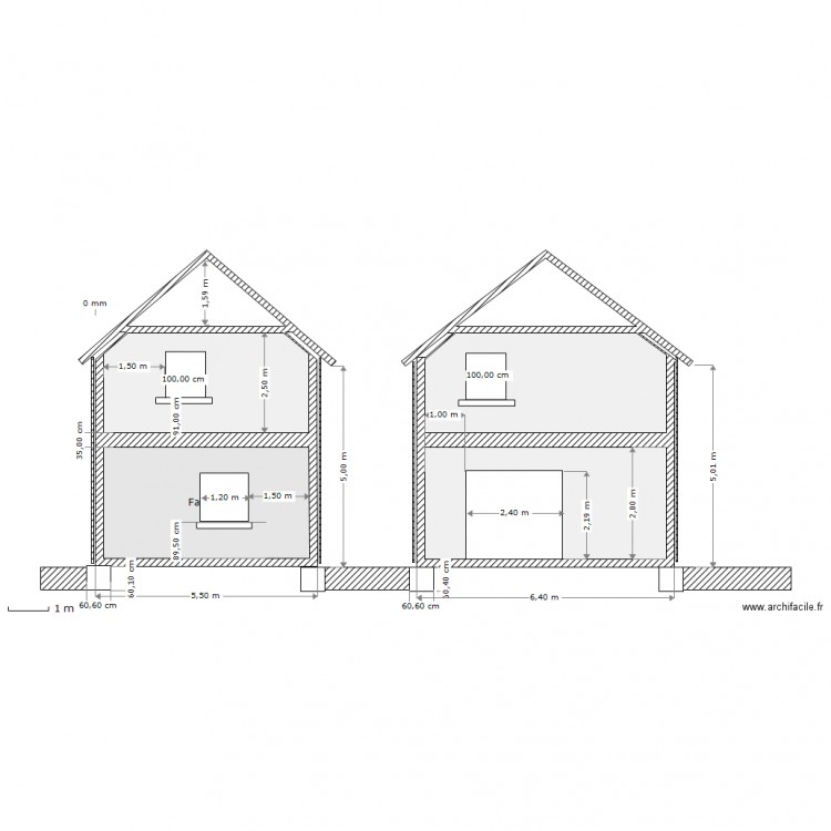 plan de coupe. Plan de 0 pièce et 0 m2