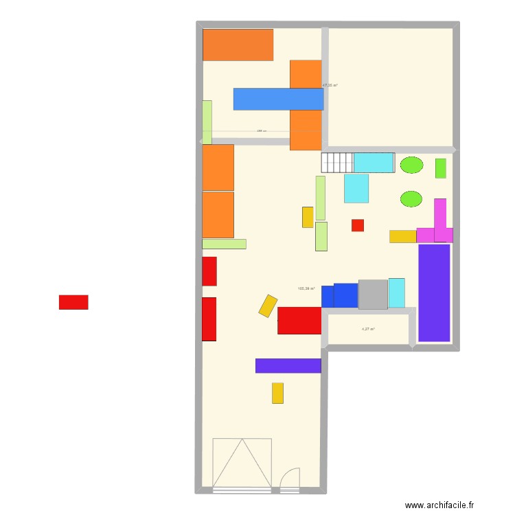 Local Merignac. Plan de 3 pièces et 157 m2