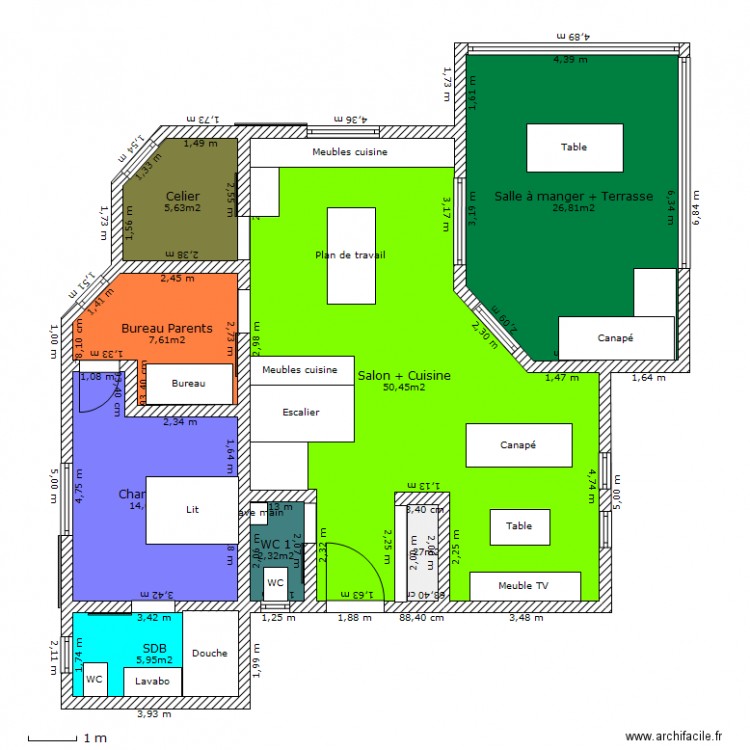 Maison RDC. Plan de 0 pièce et 0 m2