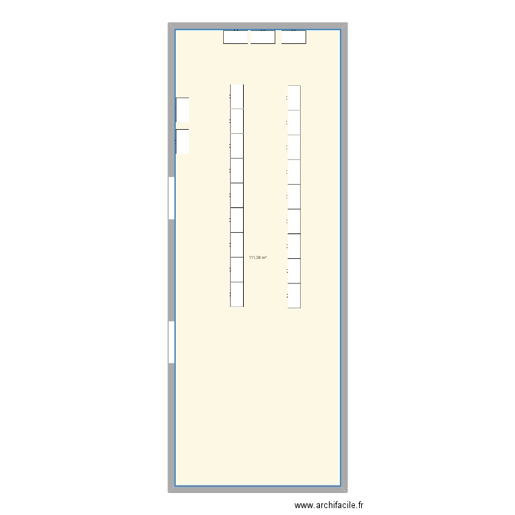 S.A. Plan de 1 pièce et 111 m2