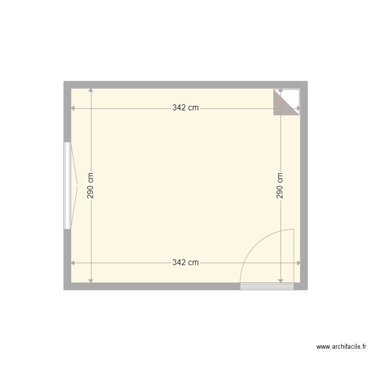 Weibel_Etat_Actuel. Plan de 1 pièce et 10 m2