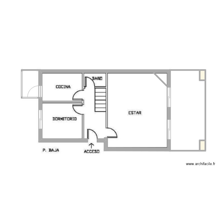 FLOOR 0. Plan de 3 pièces et 17 m2