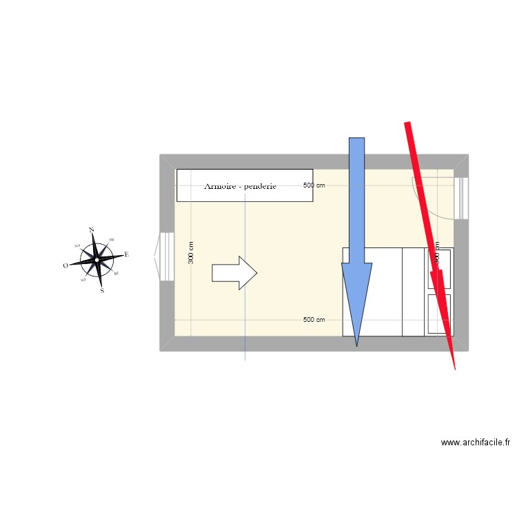 Plan chambre cel. Plan de 1 pièce et 15 m2