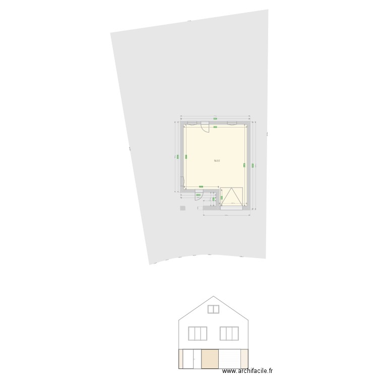 maison façade avant. Plan de 0 pièce et 0 m2