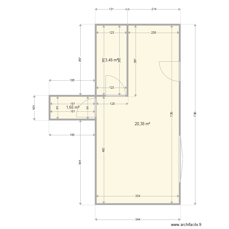 studio. Plan de 0 pièce et 0 m2