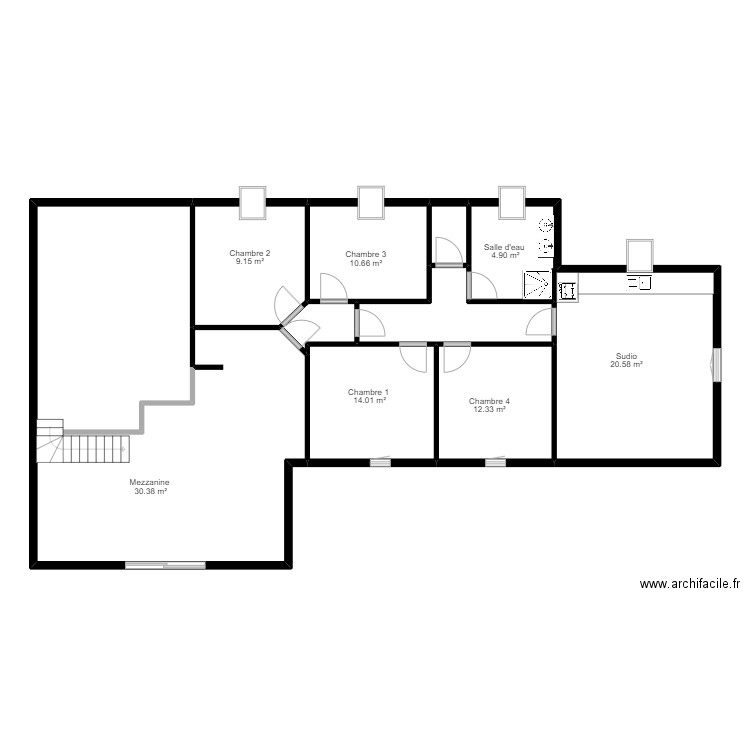 414364 RIALLAND. Plan de 16 pièces et 274 m2