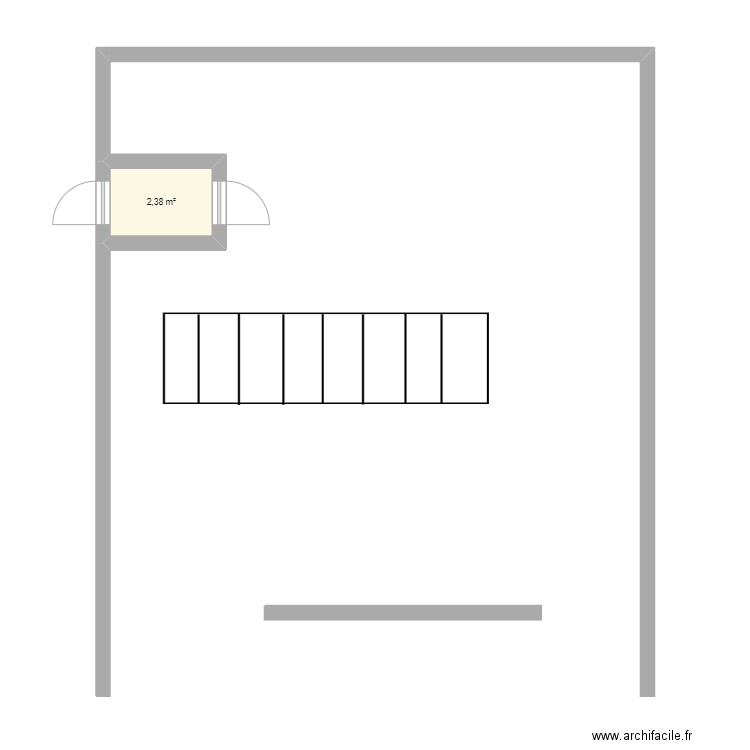 Plan  Boulangerie. Plan de 1 pièce et 2 m2