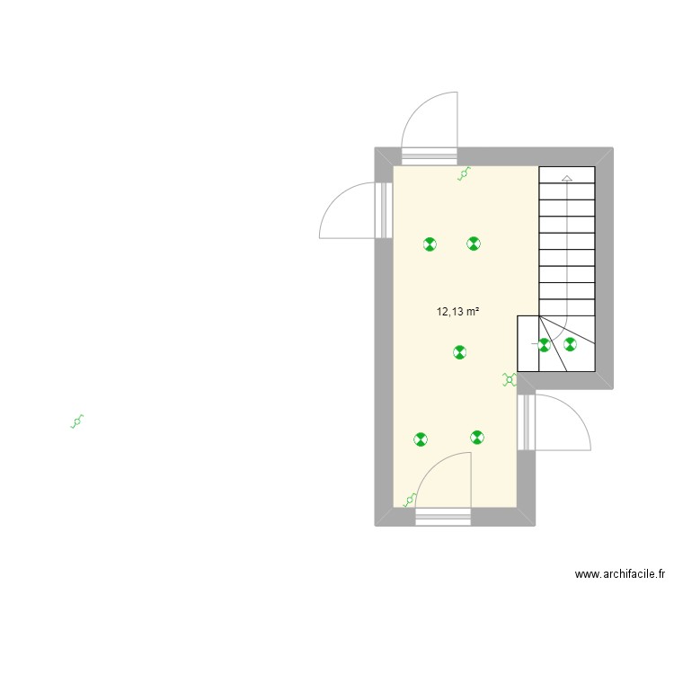 telerupteur. Plan de 1 pièce et 12 m2