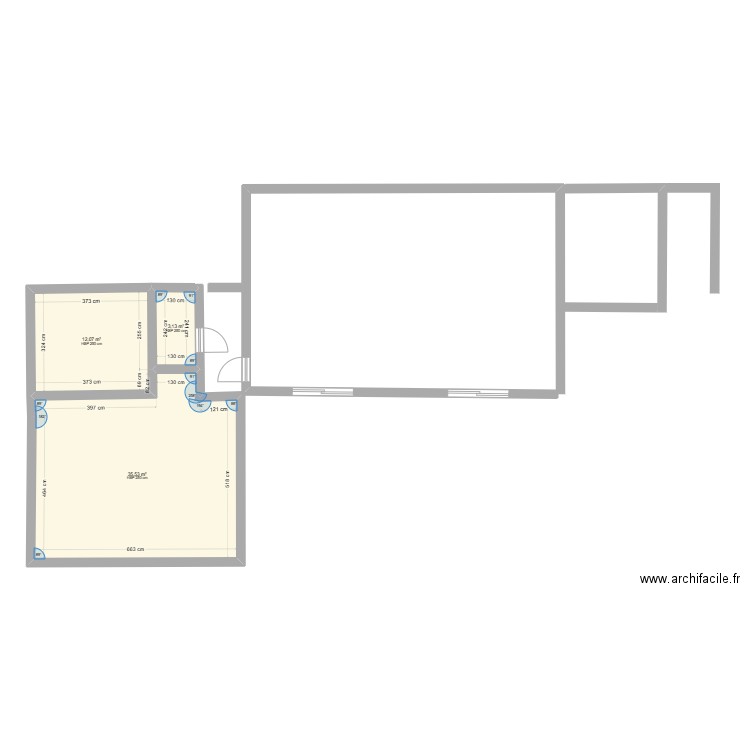 senegal. Plan de 3 pièces et 51 m2