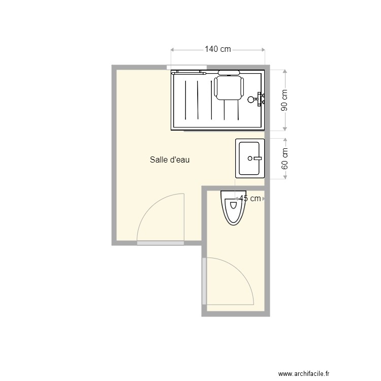 Plan après travaux Labous bernard. Plan de 2 pièces et 6 m2