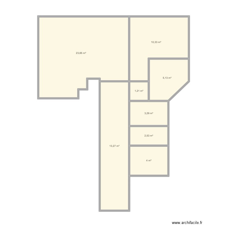 Plan option 2. Plan de 8 pièces et 63 m2