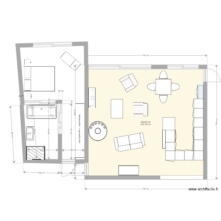 salon. Plan de 0 pièce et 0 m2