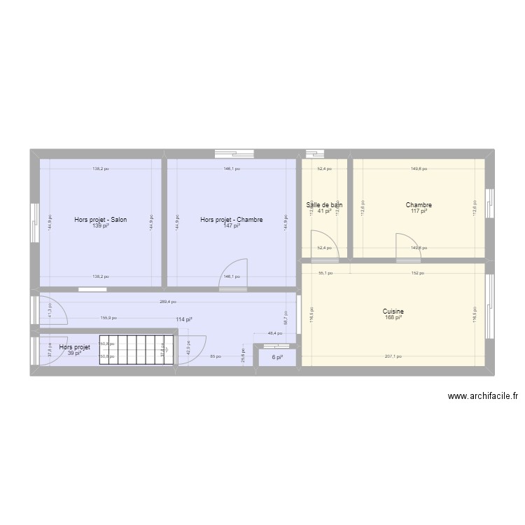 projet initial. Plan de 0 pièce et 0 m2