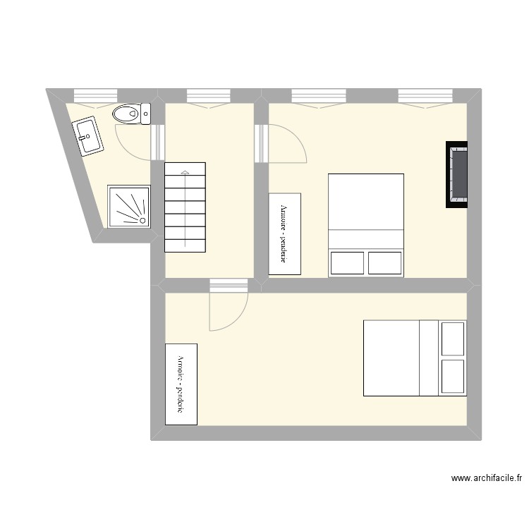 Anais 1er étage. Plan de 4 pièces et 33 m2