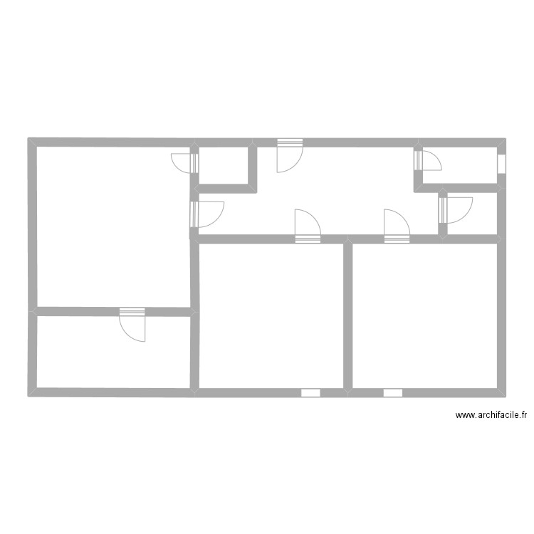 APARTEMEN DS. Plan de 6 pièces et 58 m2