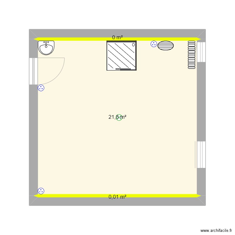 Chambre Air BnB. Plan de 3 pièces et 22 m2