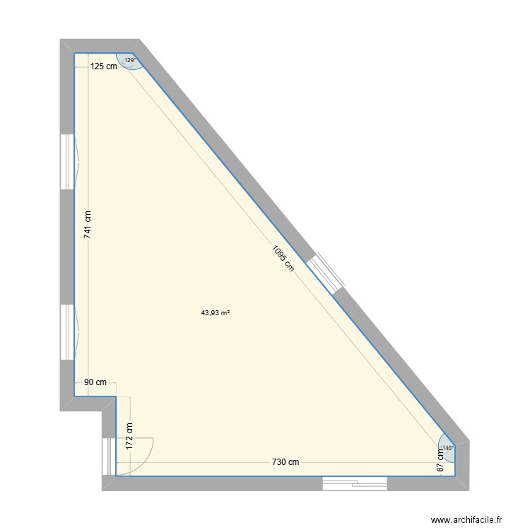 Agrandissement maison Blaye. Plan de 1 pièce et 44 m2