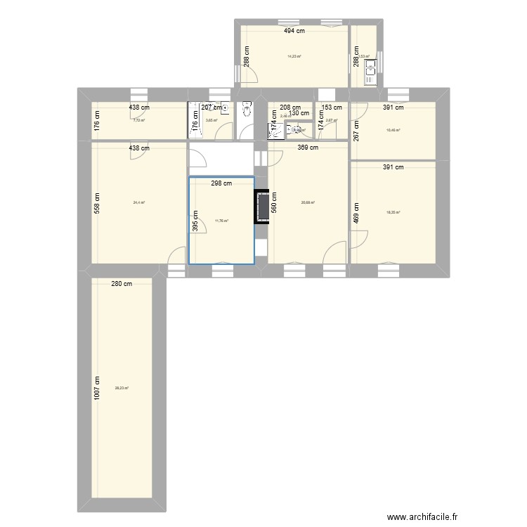 maison dame toinette 1. Plan de 12 pièces et 139 m2