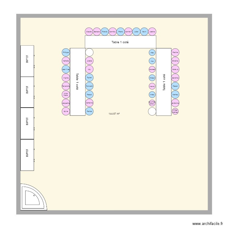 Plan de table anniversaire 2. Plan de 0 pièce et 0 m2