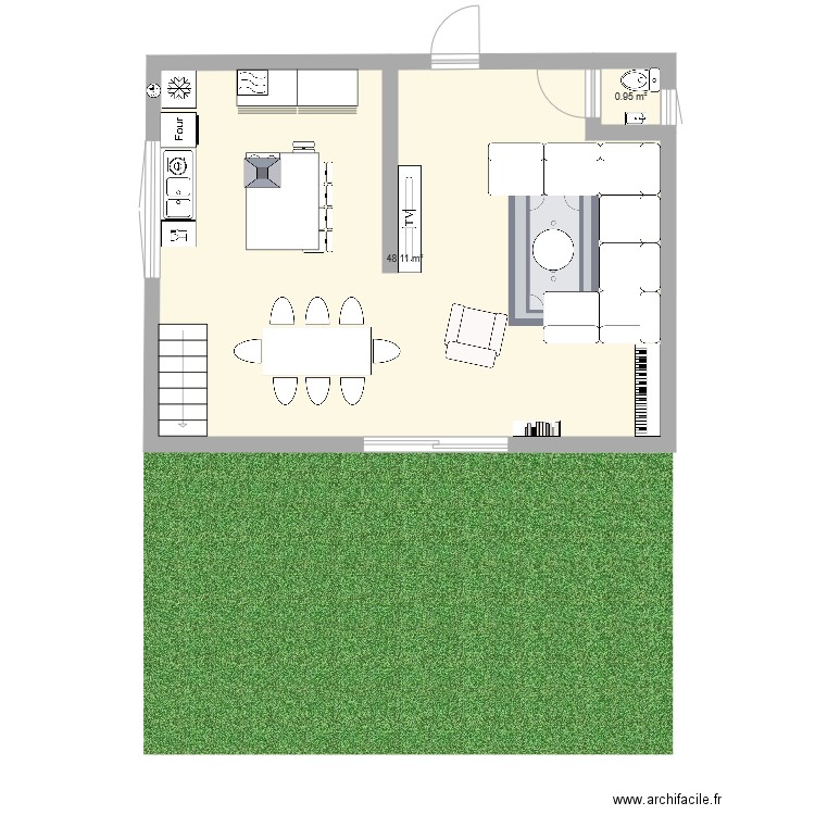 cuisine salle à manger salon . Plan de 0 pièce et 0 m2