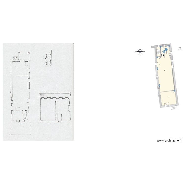 Projet SD. Plan de 3 pièces et 80 m2