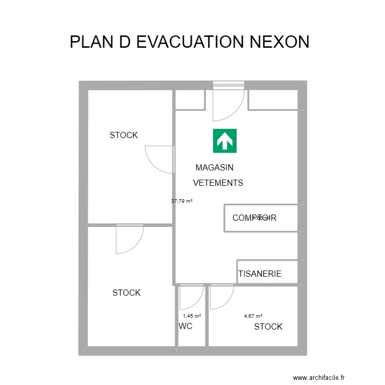 87 NEXON. Plan de 4 pièces et 46 m2