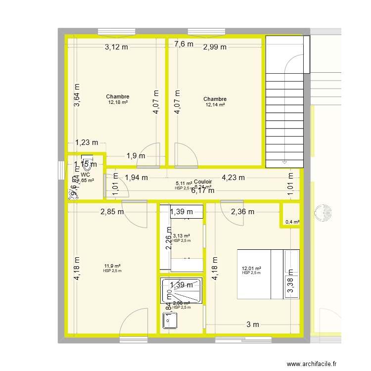 PLAN SERRIERE. Plan de 18 pièces et 278 m2