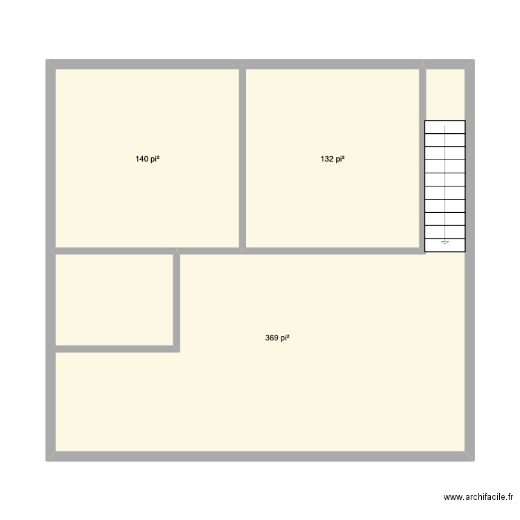 blank. Plan de 3 pièces et 60 m2