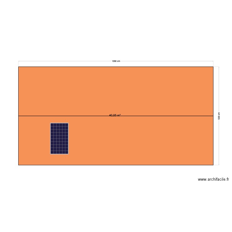 test. Plan de 1 pièce et 41 m2