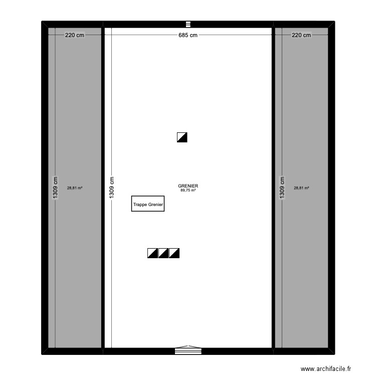 BI 25969. Plan de 33 pièces et 533 m2