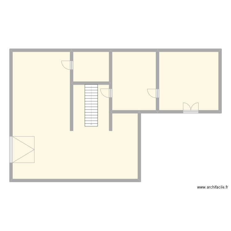 cave. Plan de 4 pièces et 166 m2