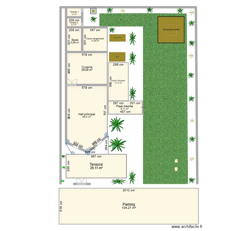 Milou's bakery. Plan de 12 pièces et 264 m2