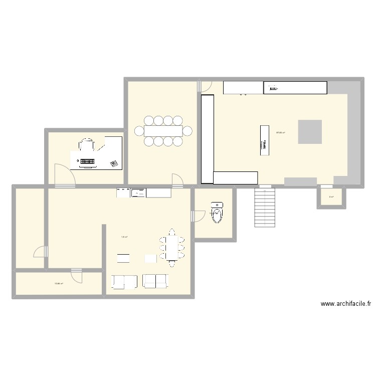 Laboratoire. Plan de 5 pièces et 183 m2