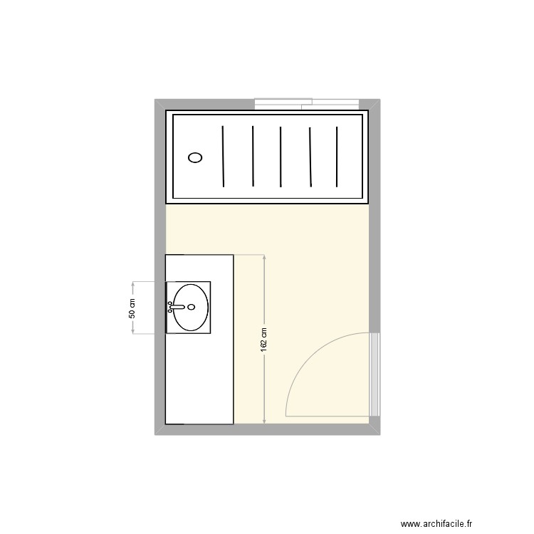 SDB RDC DIGUE CATRIX. Plan de 1 pièce et 6 m2