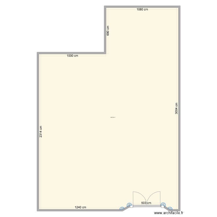 terrain. Plan de 1 pièce et 552 m2