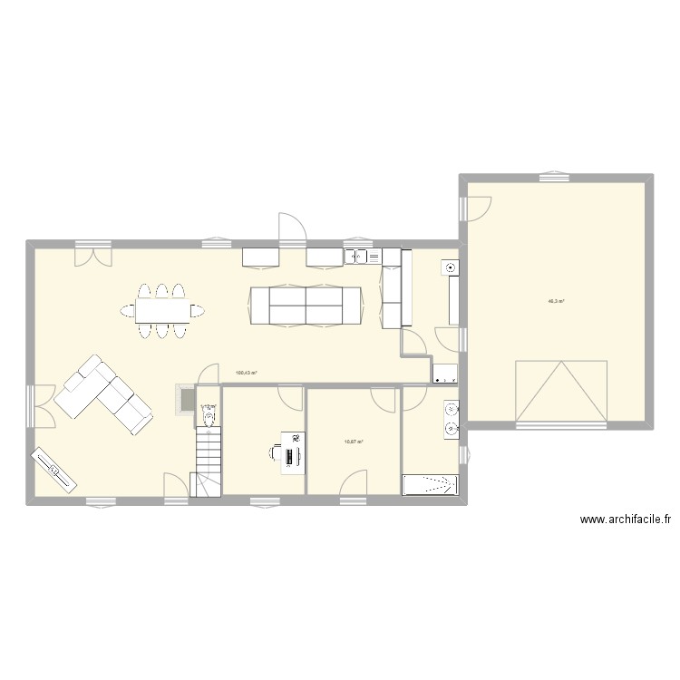 maison1. Plan de 4 pièces et 173 m2