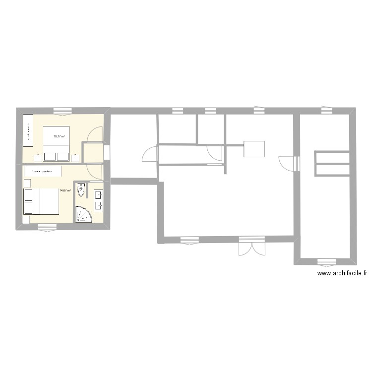 maison 3. Plan de 2 pièces et 25 m2