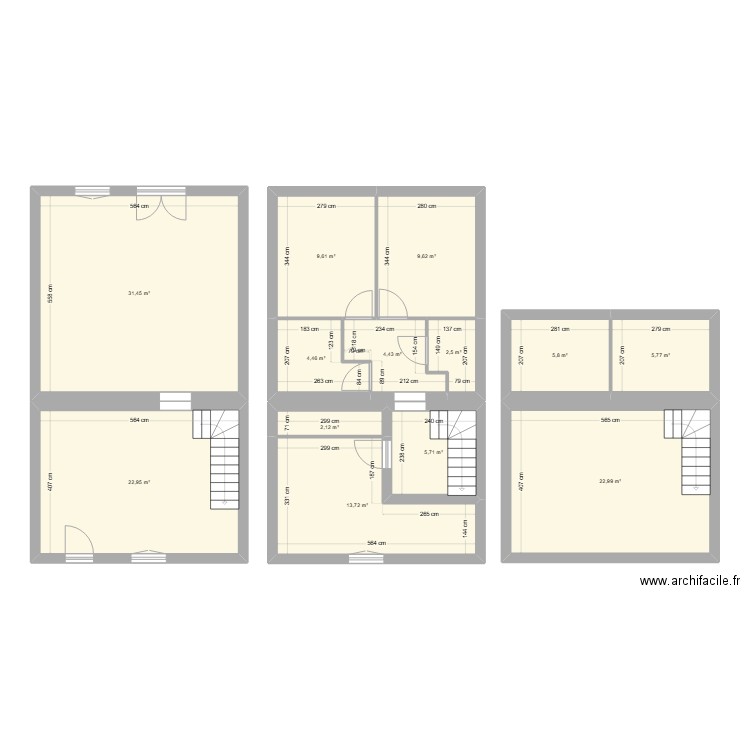 Sathonay. Plan de 13 pièces et 141 m2