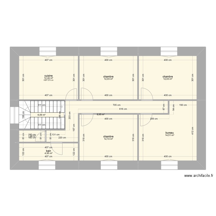 BARTHABURU R+1. Plan de 9 pièces et 85 m2