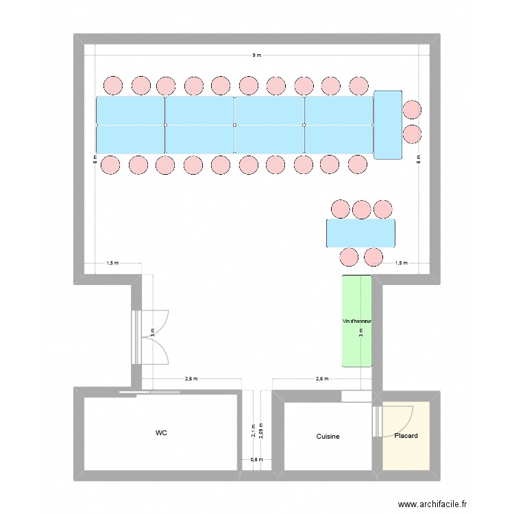 Mariage OL - V1. Plan de 4 pièces et 88 m2