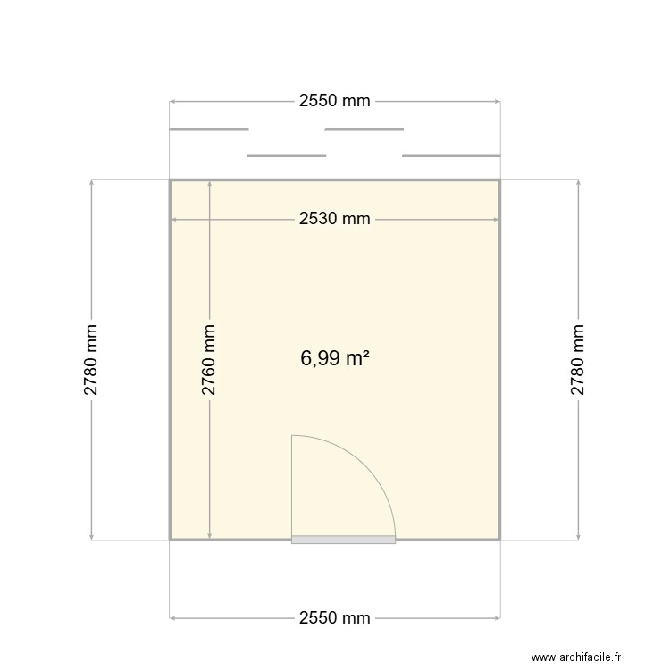 cuisine Delphine. Plan de 1 pièce et 7 m2