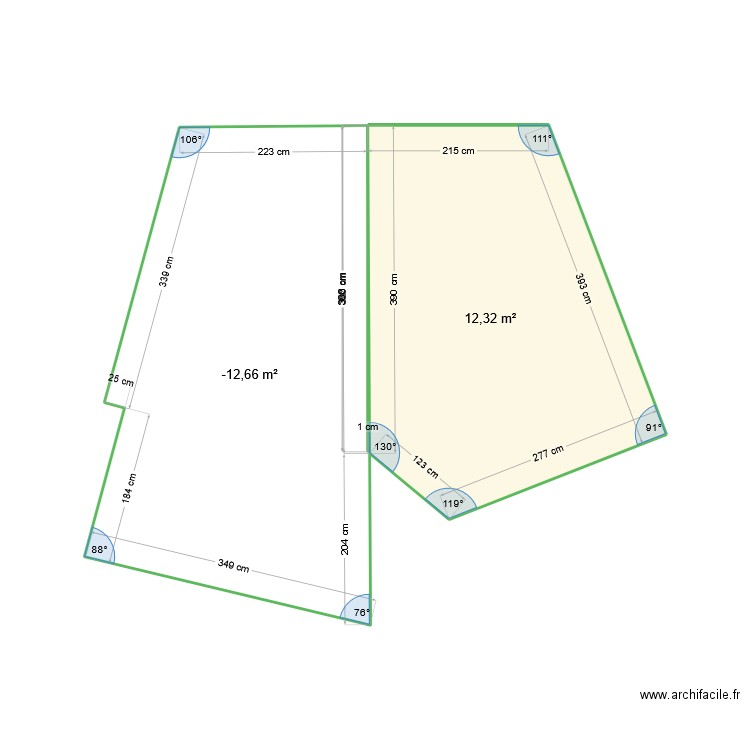 Maelle13. Plan de 2 pièces et 28 m2