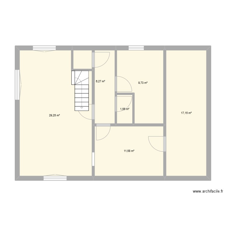 Maison . Plan de 6 pièces et 76 m2