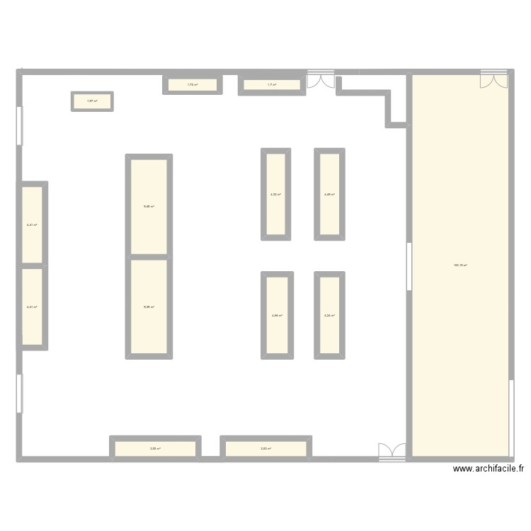 mag. Plan de 14 pièces et 158 m2