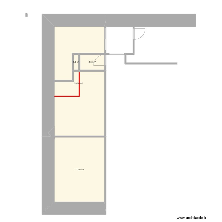 V1 ETAGE WILL. Plan de 4 pièces et 46 m2