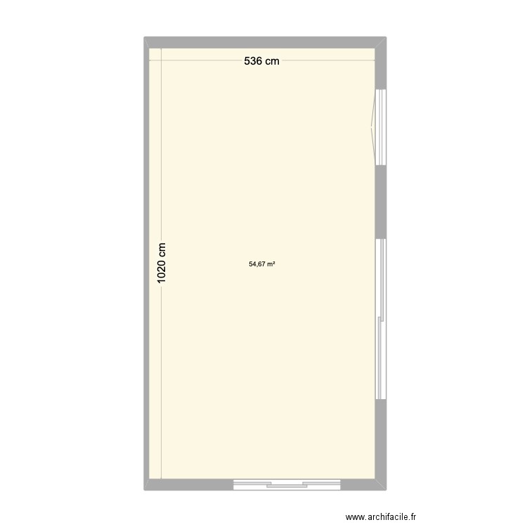 SAM Saint Paul. Plan de 1 pièce et 55 m2