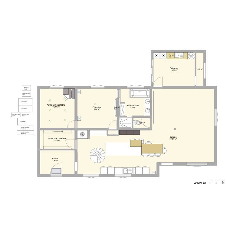 MAISON LAVERN vider. Plan de 10 pièces et 115 m2